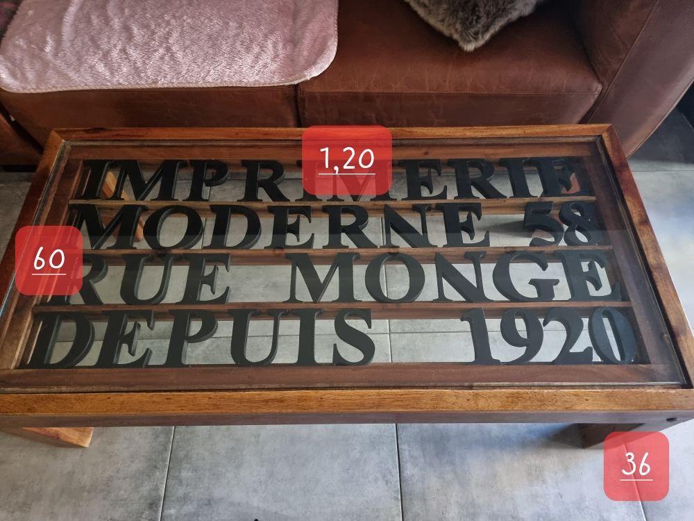 table basse en teck puis fer forg&eacute; Meubles