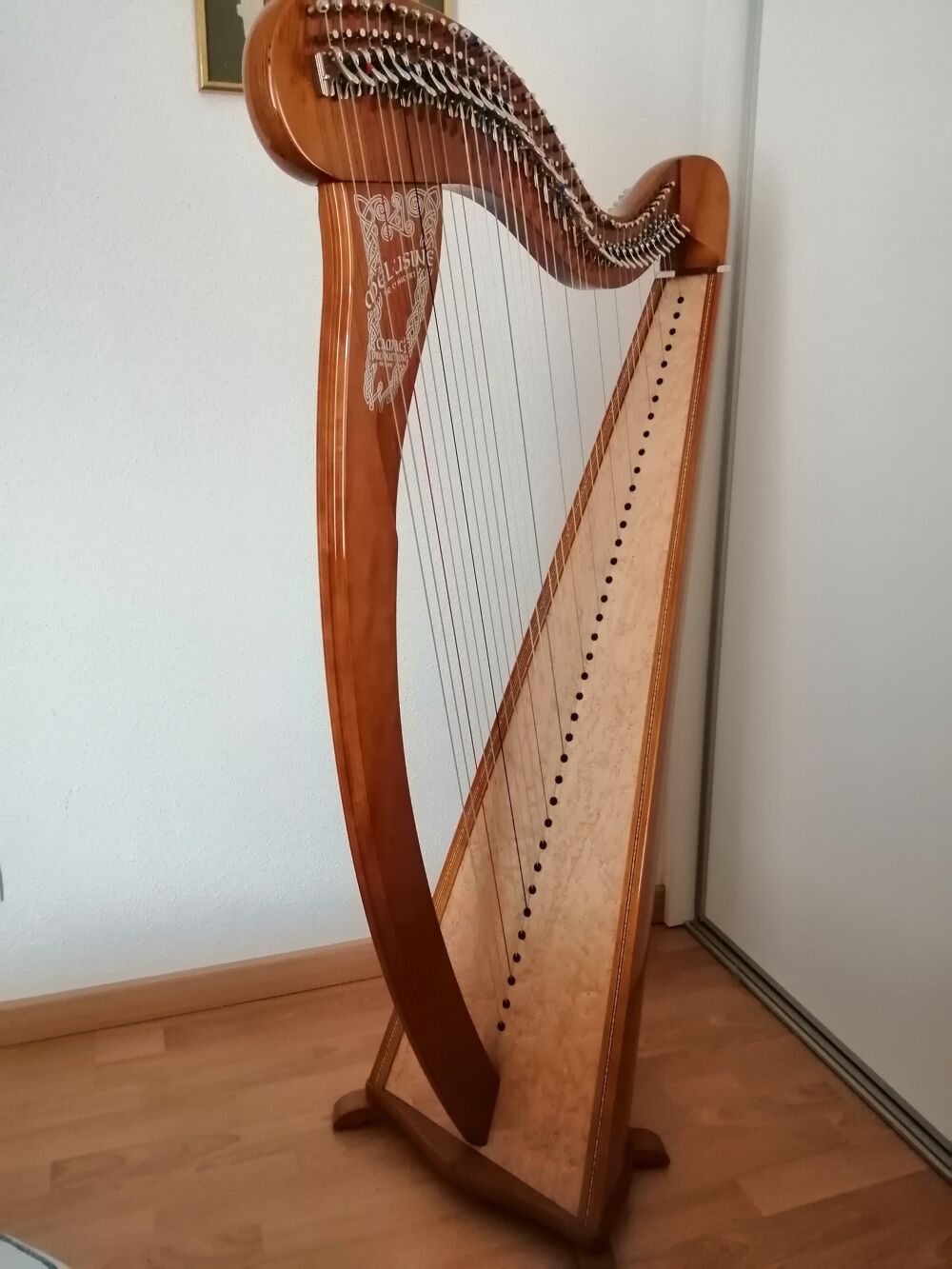 Magnifique harpe celtique M&eacute;lusine de concert Instruments de musique