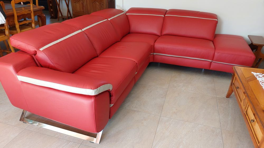 Salon d'angle en cuir Meubles