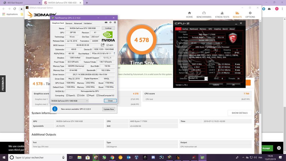 PC Gamer Ryzen 7 1700X - Geforce 1060 6go - 16Go Ram Matériel informatique