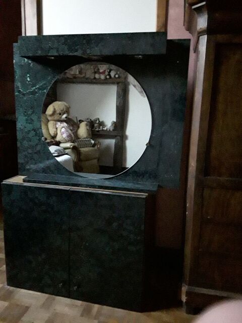 Salle de bain en contreplaqué et formica vert marbre 50 Saint-Léonard (76)