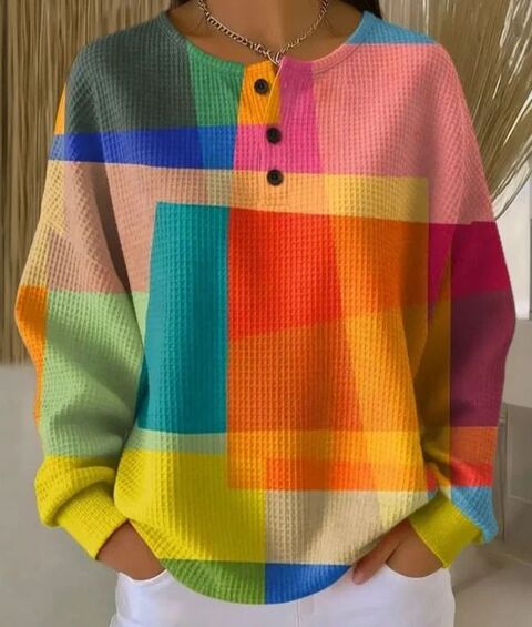 Sweat-Shirt Vintage Coloré, neuf, femme, taille 40/42 Sainte-Suzanne (25)