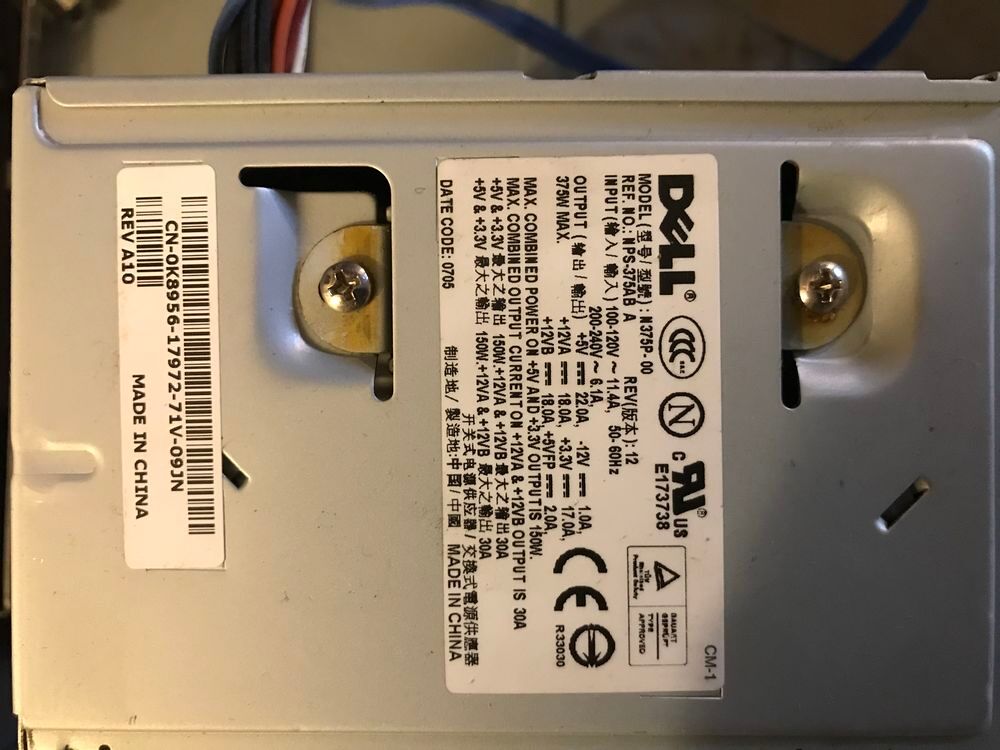 Transfo d'alimentation pc Dell L375P-00 Matériel informatique