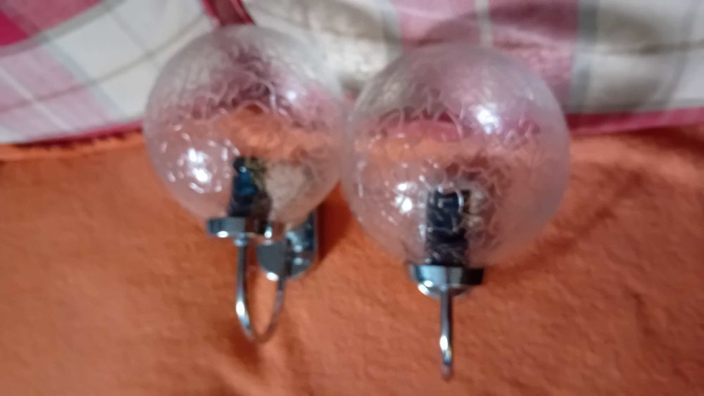 Paire d appliques boules et chrome 70'S Décoration