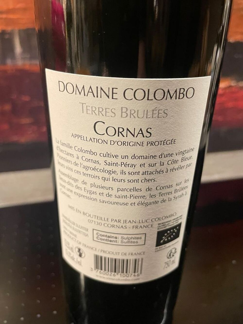 1 Bt CORNAS 2021 Jean-Luc COLOMBO TERRES BR&Ucirc;L&Eacute;ES Cuisine