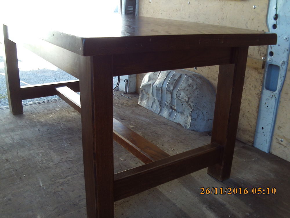 TABLE MONASTERE en CHENE de 180 x 90 plateau 5 cm Meubles