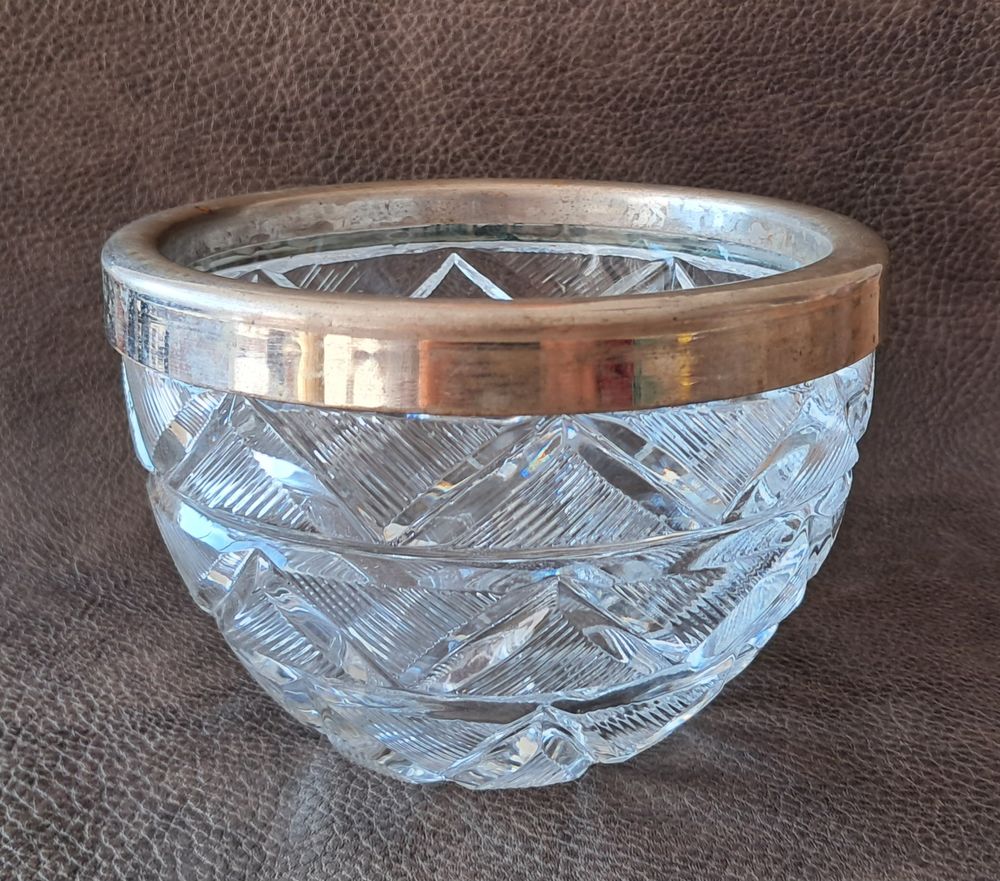 pot &agrave; biscuits vintage en verre cisel&eacute; motifs g&eacute;om&eacute;triques Décoration