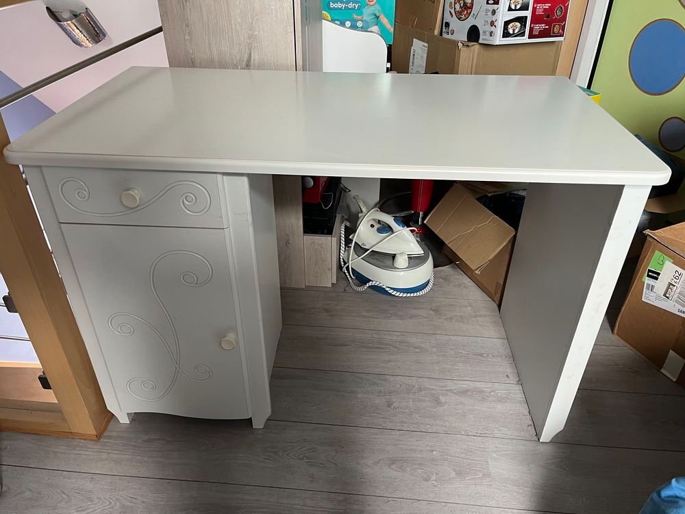Bureau blanc &agrave; spirale conforama Meubles