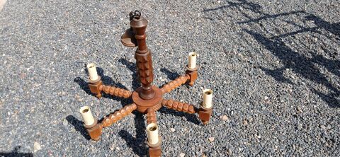 Lustre  style basque 6 bras pour ampoules bon �tat 15 Carbon-Blanc (33)