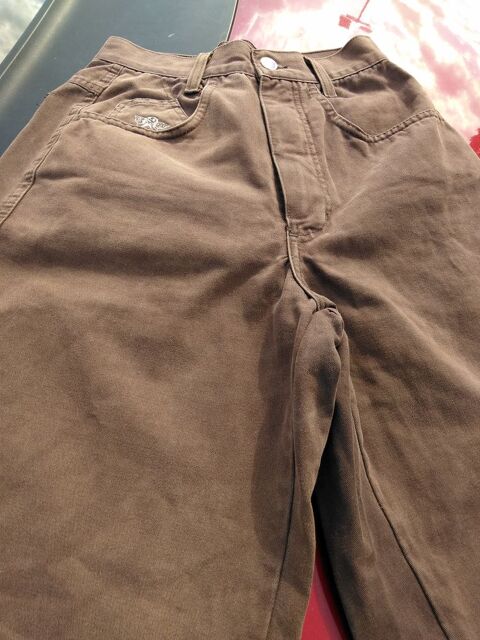 pantalon marron en peau de pèche à 4 poches 5 Montélimar (26)