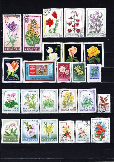 lot de 31 timbres de HONGRIE sur la FLORE et les FRUITS 2 Les glisottes-et-Chalaures (33)