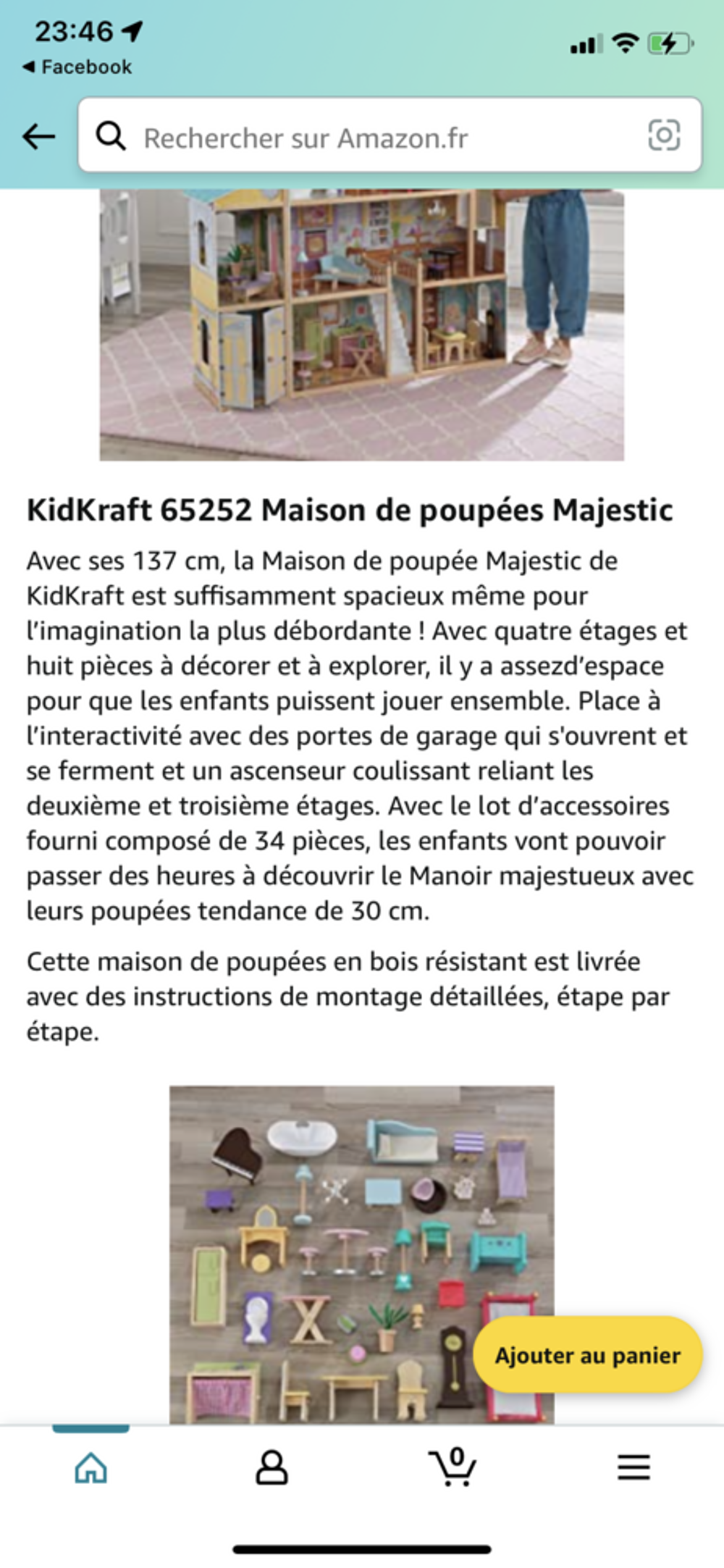 Maxi Maison de poup&eacute;e en bois avec mobilier Jeux / jouets