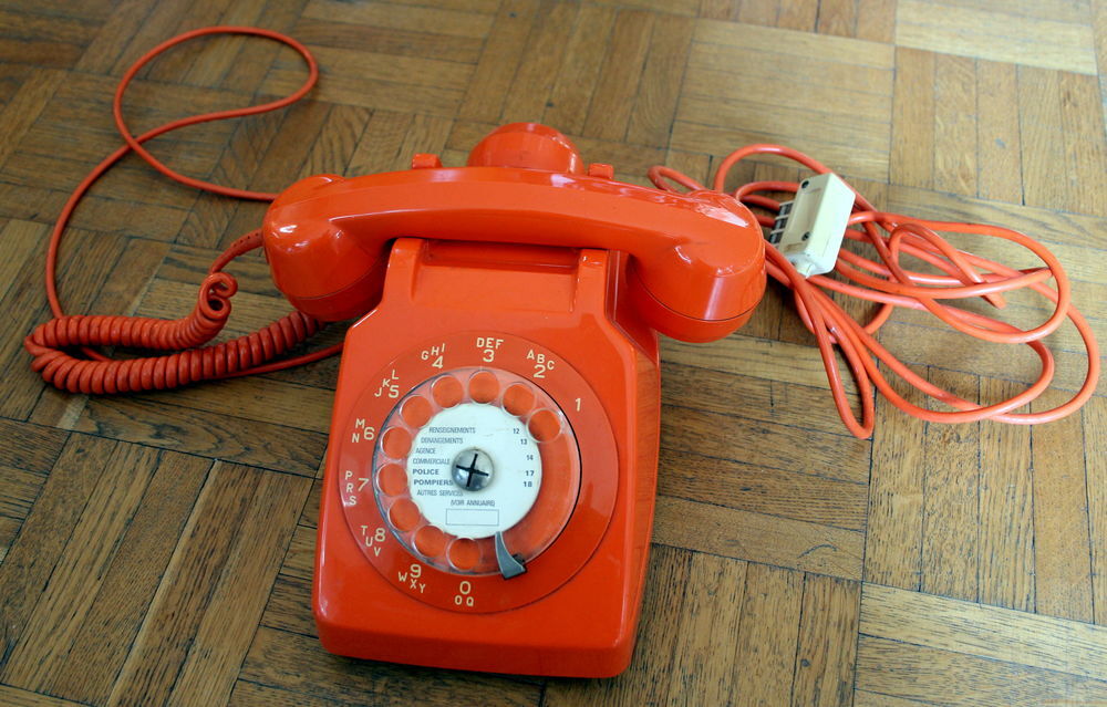 Telephone orange SOCOTEL 1977 Décoration