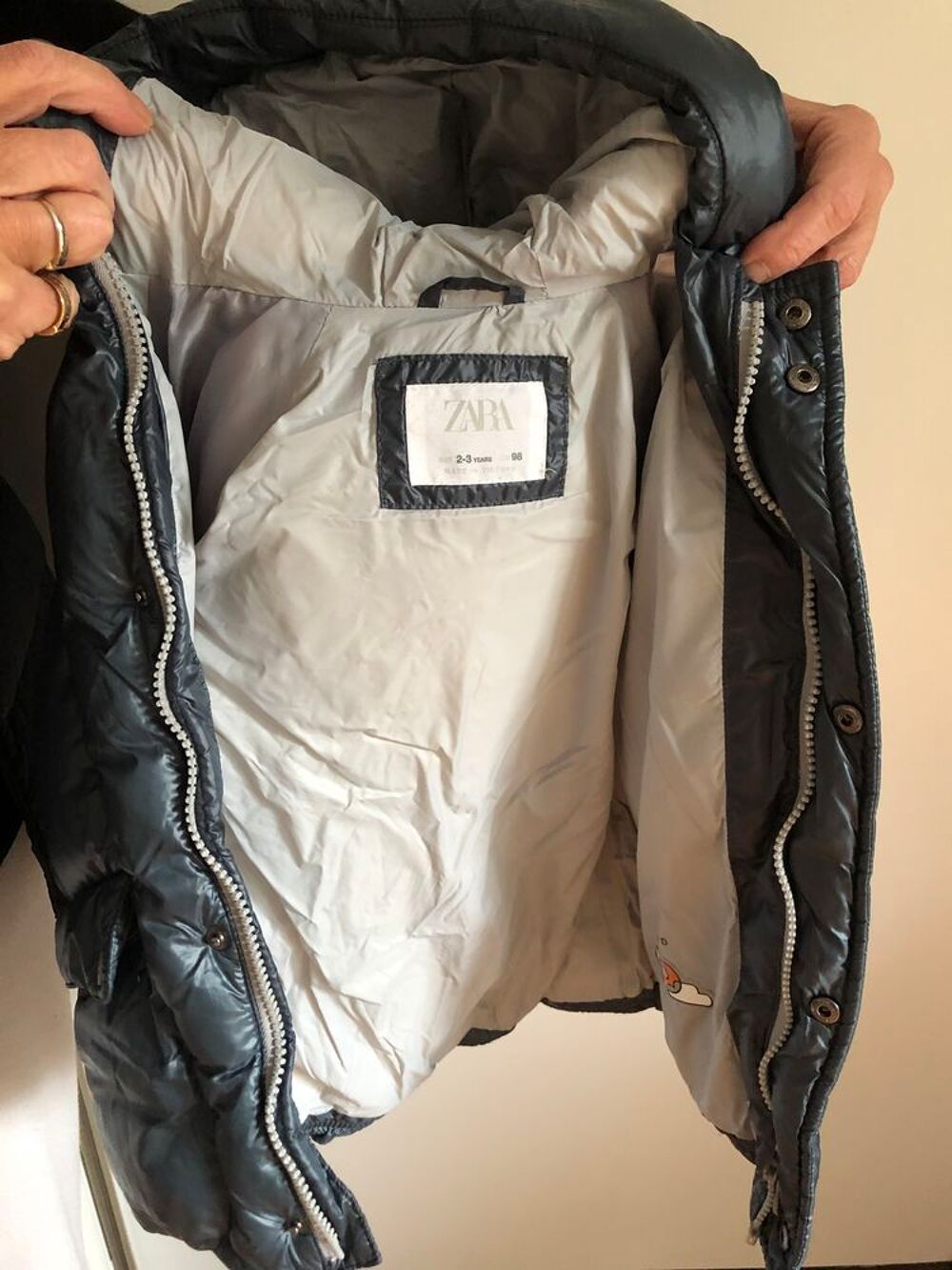 Blouson ZARA taille 98 pour enfant de 2/3 ans gris/bleu Vtements enfants