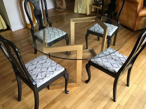 Table design + 4 chaises + bout de canapé 280 Brest (29)