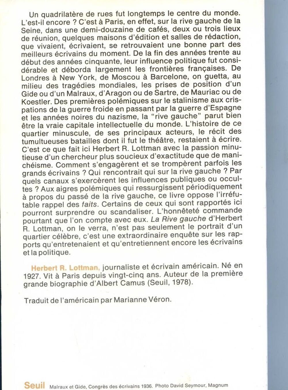 LA RIVE GAUCHE - Herbert R.Lottman, Livres et BD