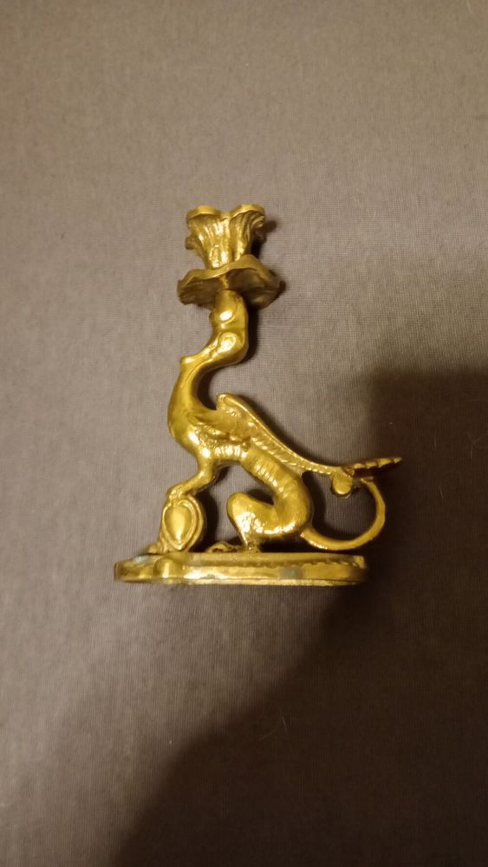 Bougeoir ancien en laiton XIX si&egrave;cle Décoration