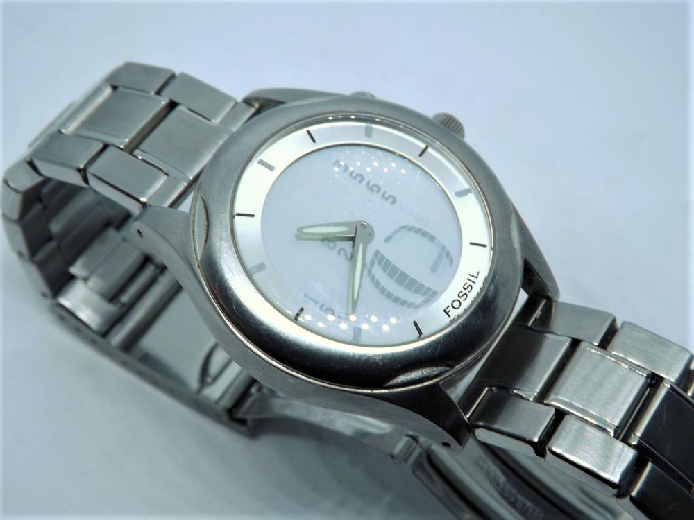 Rare montre Fossil Big Tic JR8767 TBE LCD-analogue Bijoux et montres