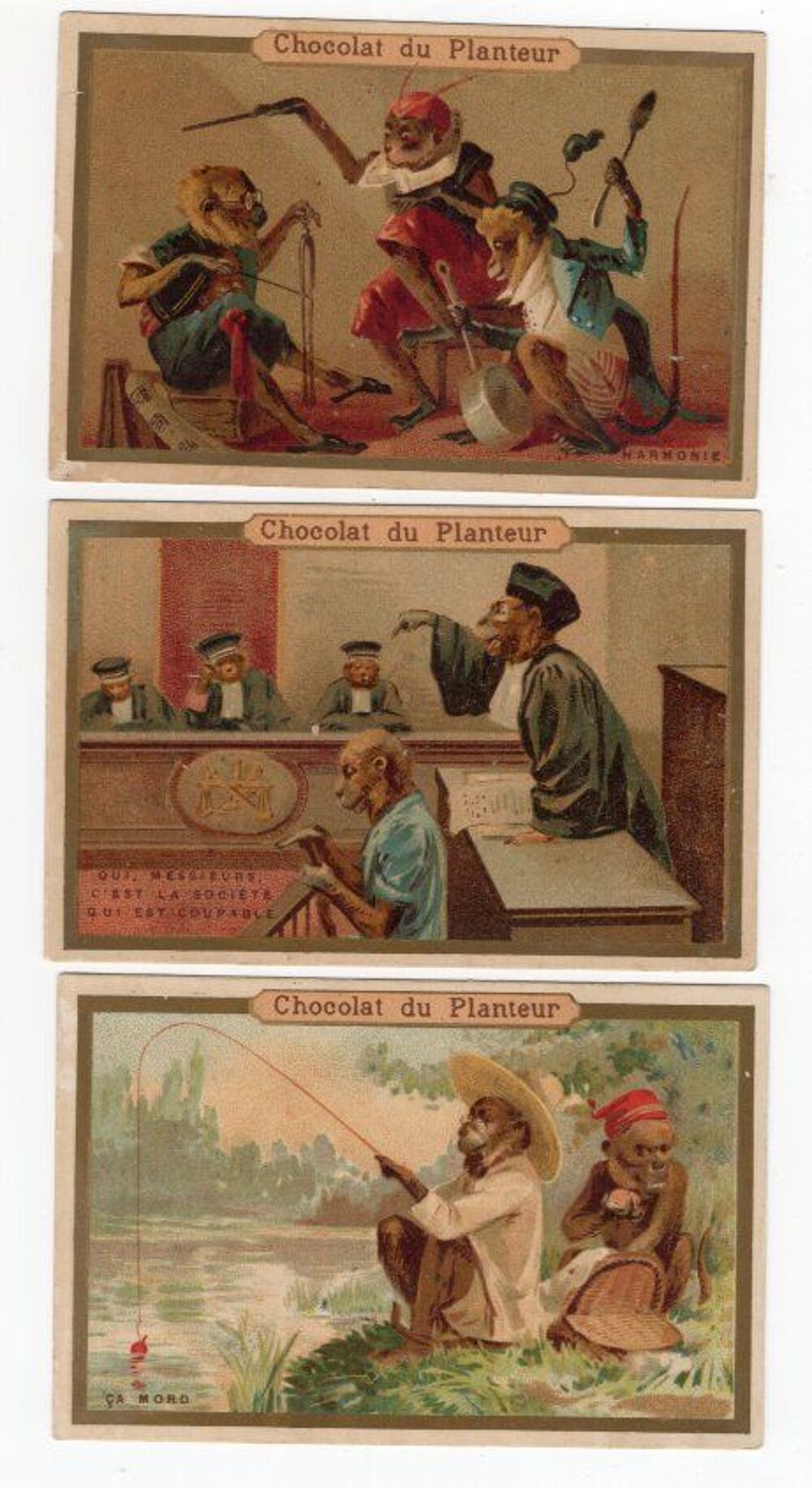 Trois chromos anthropomorphes 