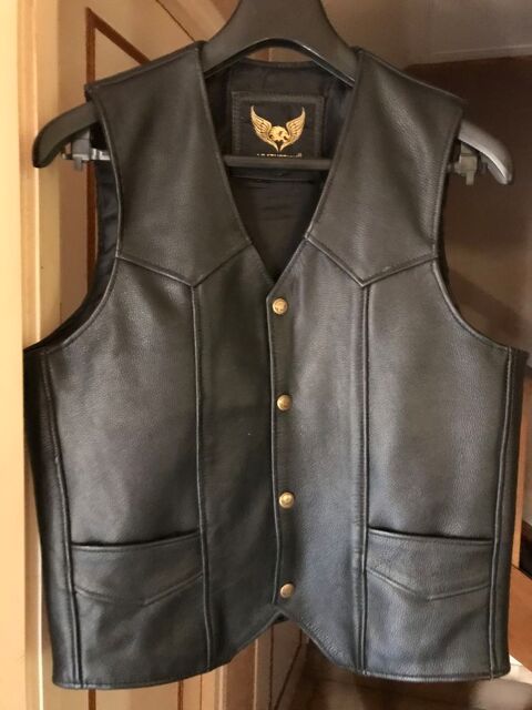Gilet cuir biker Béziers (34)