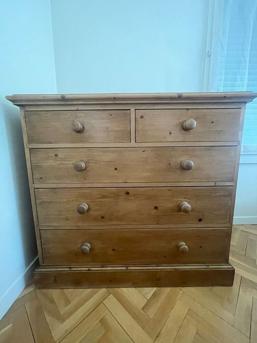 Commode de style anglais en pin massif, 5 tiroirs, profonde Meubles