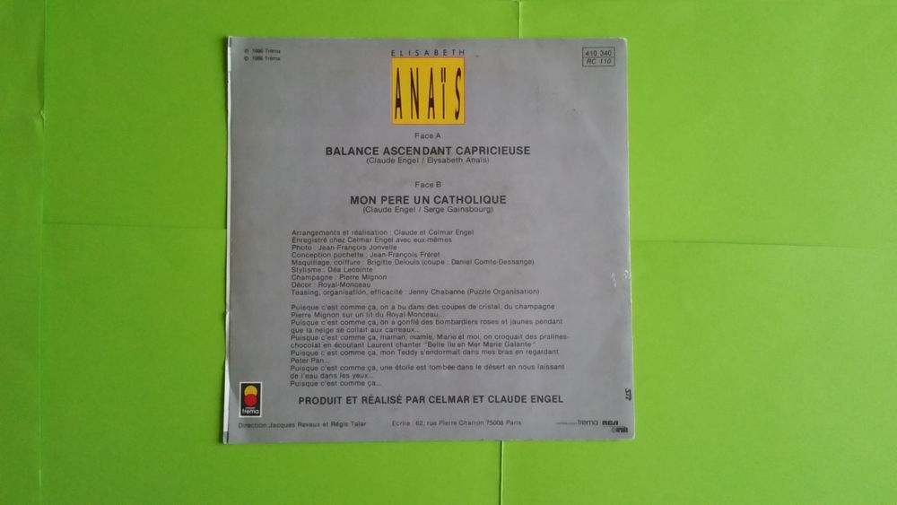 ELISABETH ANA&Iuml;S CD et vinyles