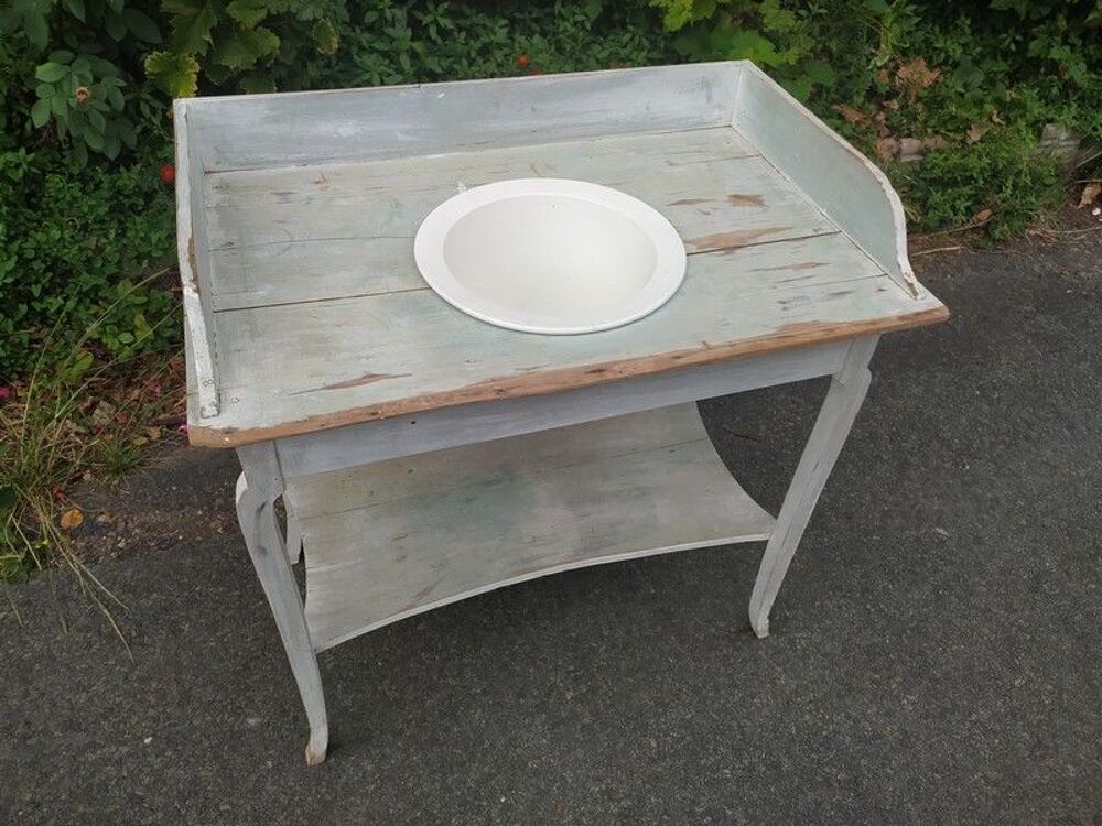 Ancien Meuble Table de Toilette Vasque Fa&iuml;ence Meubles
