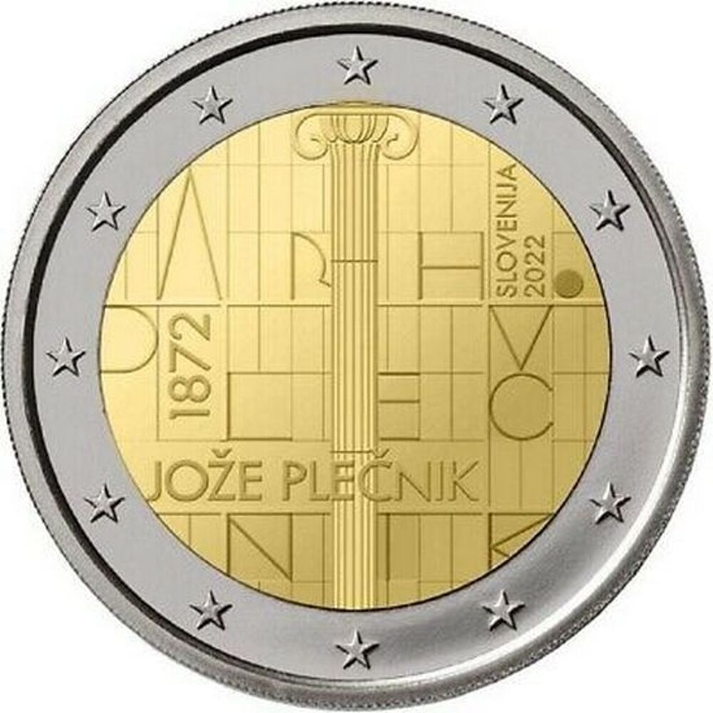 2 euros commemorative Slovenie 2022 Joze Plecnik. UNC 
