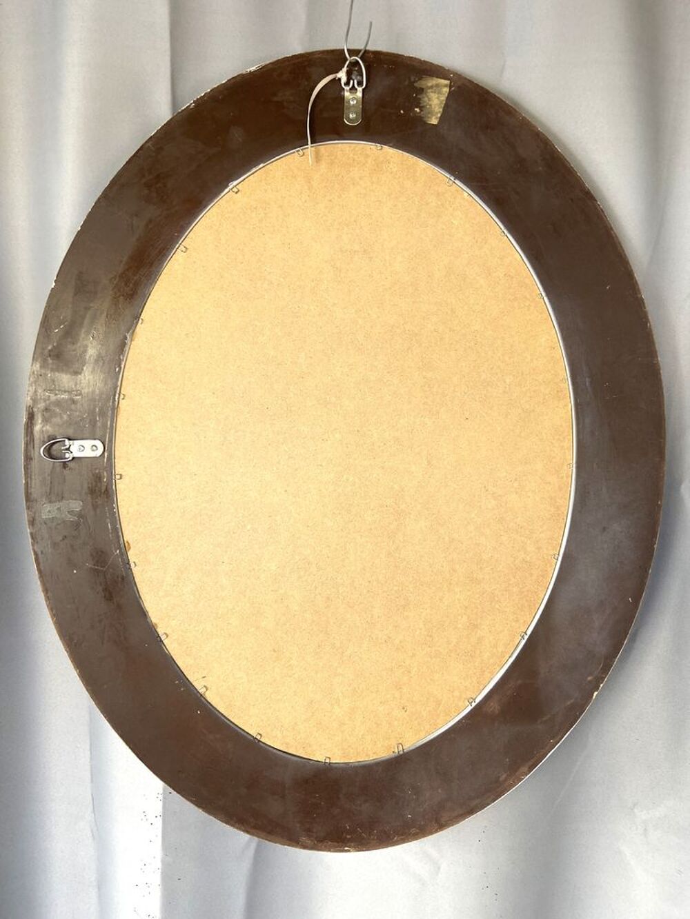 Grand Miroir en Bois Stuqu&eacute; Blanc Nacr&eacute; Shabby Chic Baroque Décoration