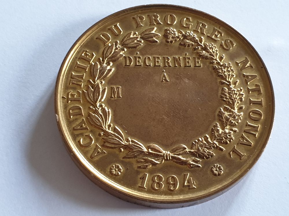 M&eacute;daille Acad&eacute;mie du Progr&egrave;s National 1894 