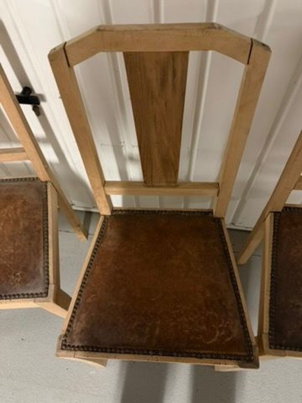 6 Chaises avec assise cuir Meubles