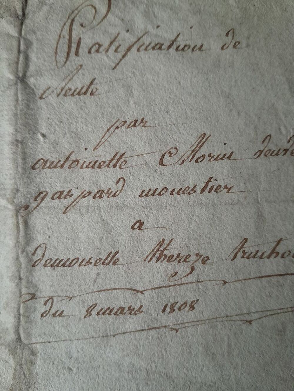 Acte notari&eacute; ancien 