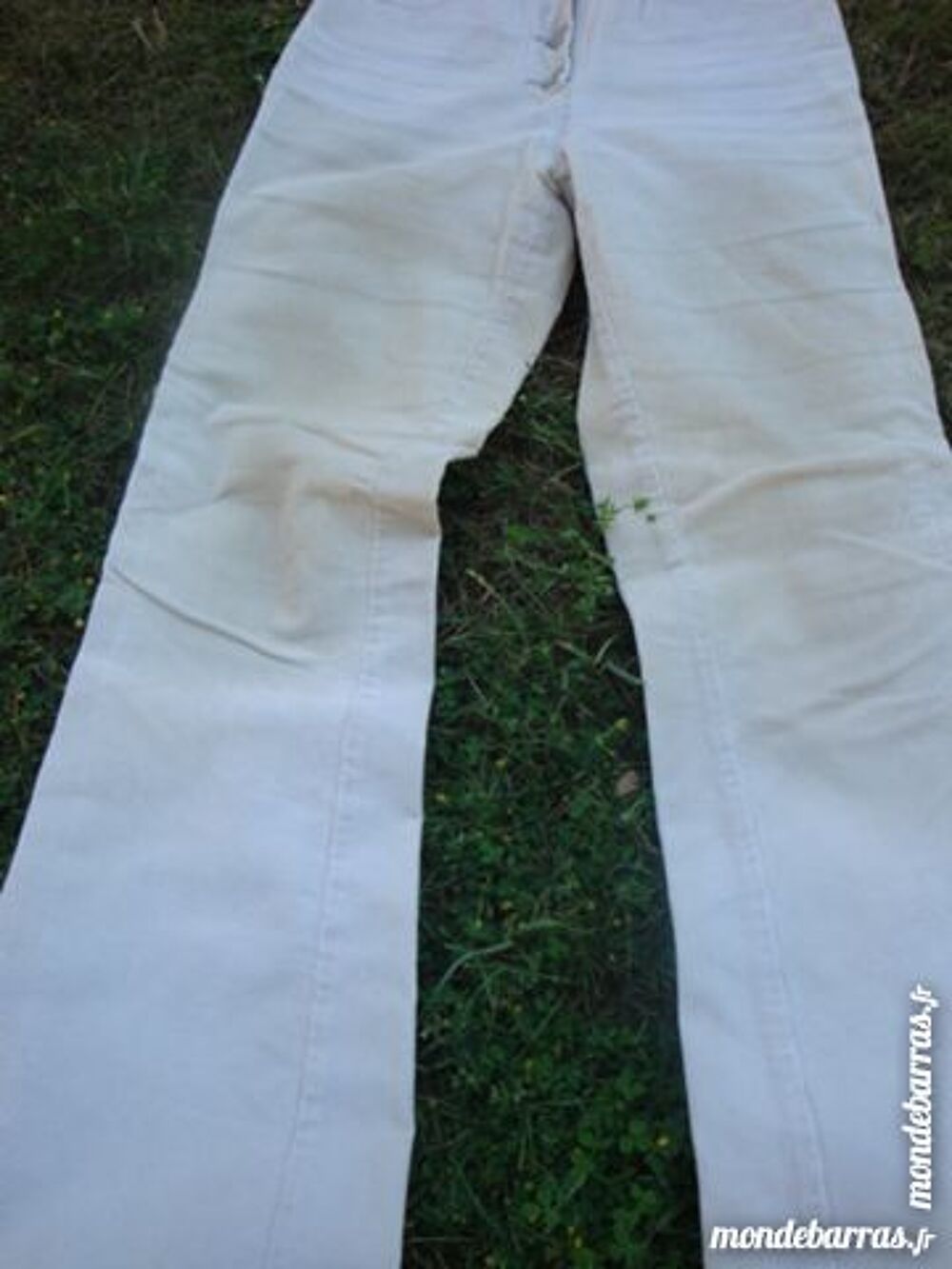 Pantalon en velours beige Vêtements