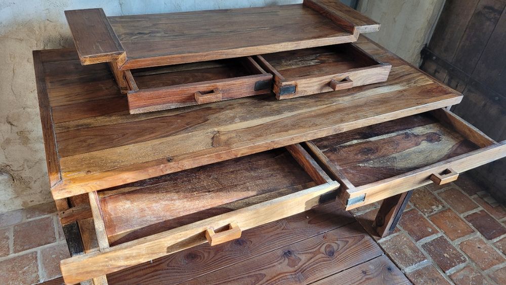 Bureau Secr&eacute;taire massif bois exotique Meubles