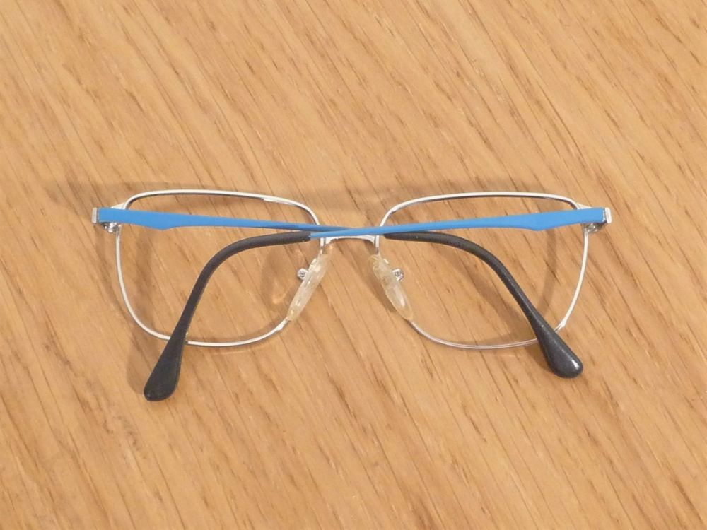 Monture/ Lunette Vue Rectangle M&eacute;tal Argent&eacute; Bleu- Marcolin Vêtements