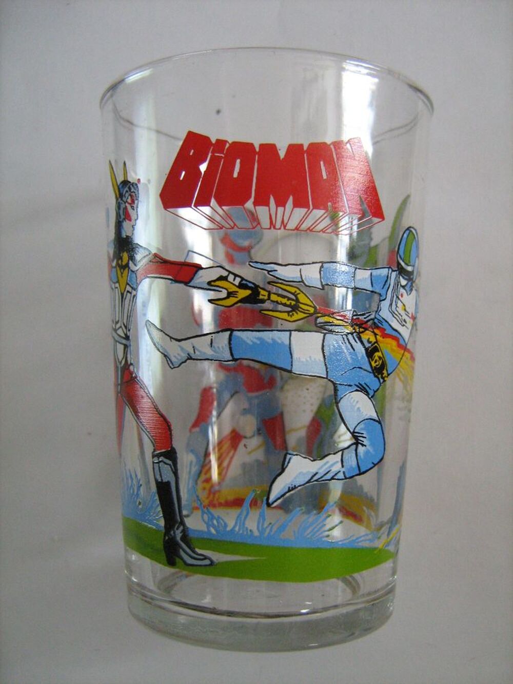 VERRE A MOUTARDE PUBLICITAIRE DECORE BD TV BIOMAN 