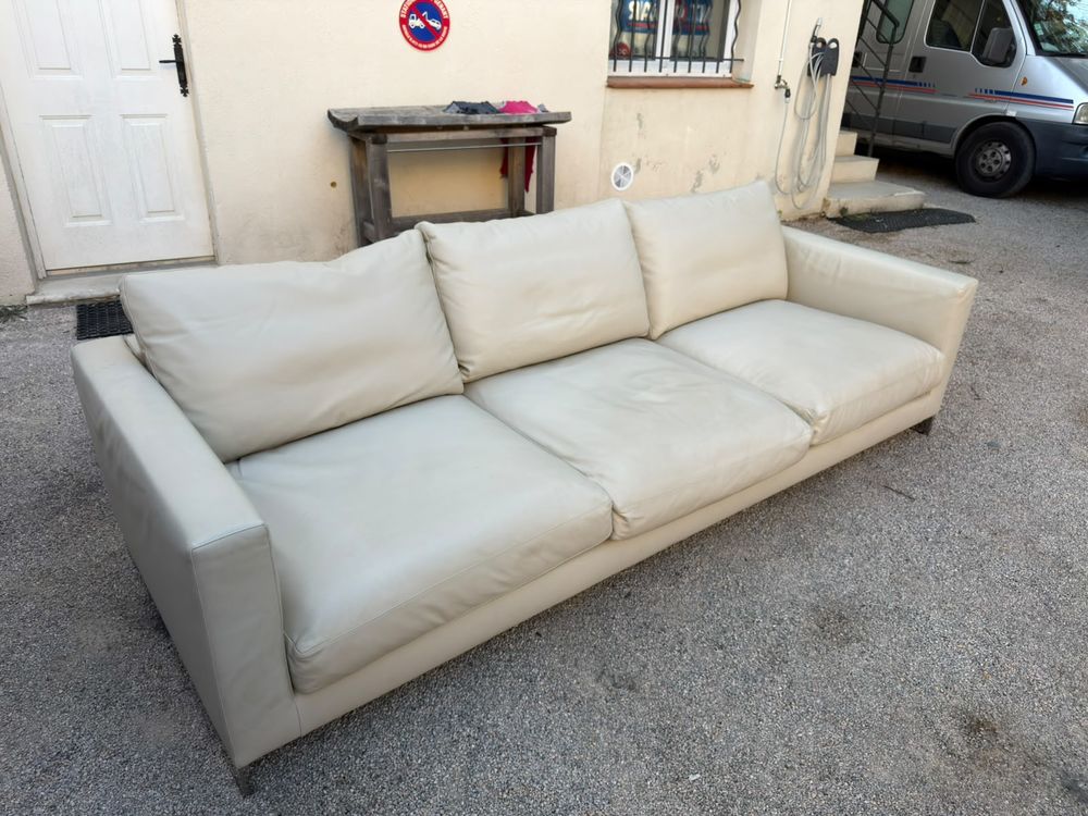 Molteni&amp;C Reversi D260A ? Paire canap&eacute;s cuir ivoire ? Hannes Meubles