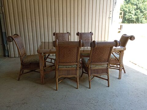 SUPERBE SALON DE JARDIN BAMBOU ET ROTIN ANNEES 60/70 1500 L'Isle-Jourdain (32)