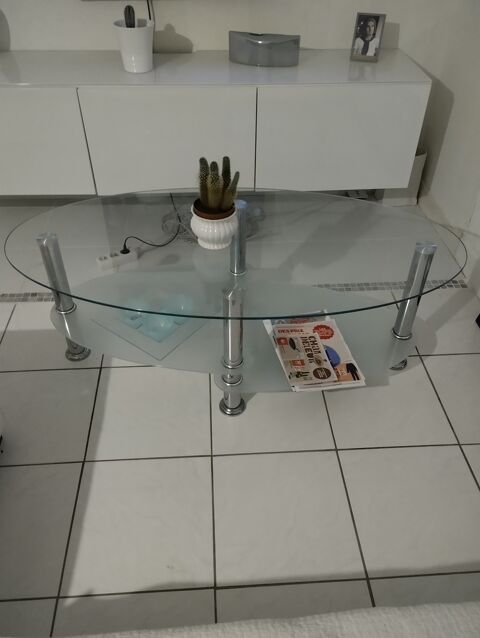 Table basse en verre et mtal - design moderne 24 Olivet (45)