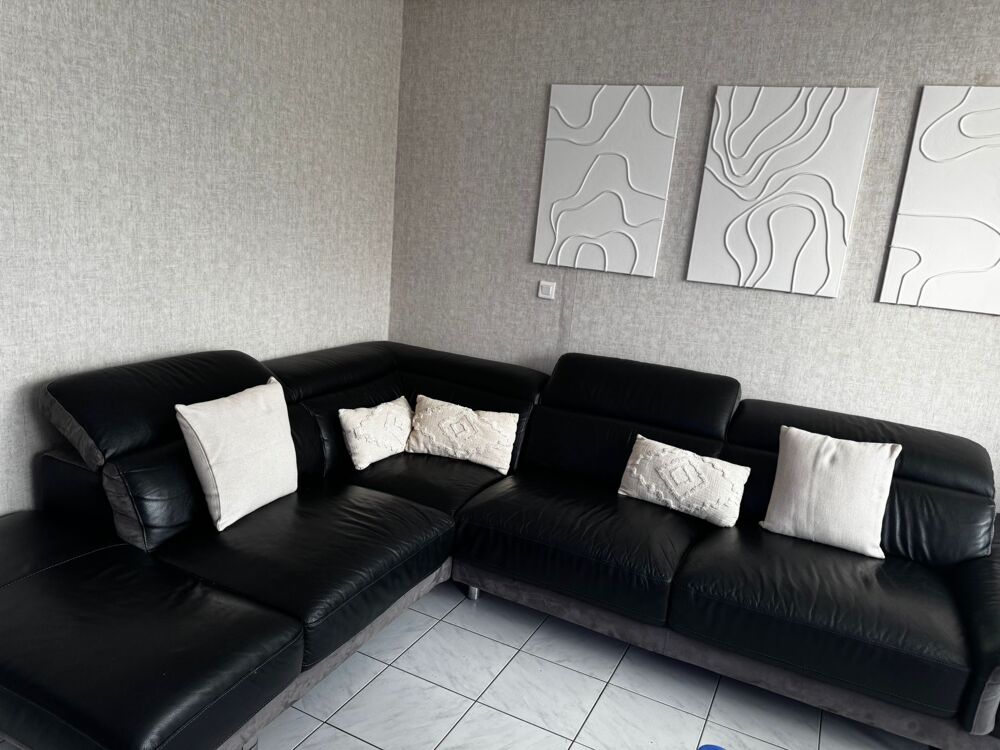 Canap&eacute; angle cuir Meubles