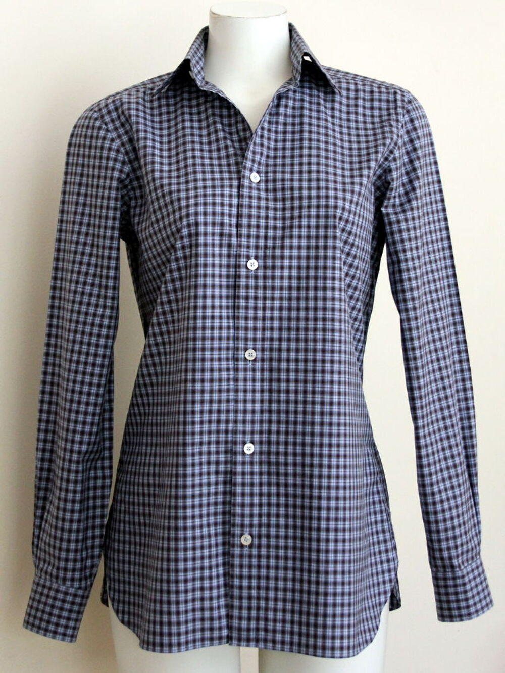 Chemise bleu &amp; marron CHARVET T.M soit 38/40 Fr Vêtements