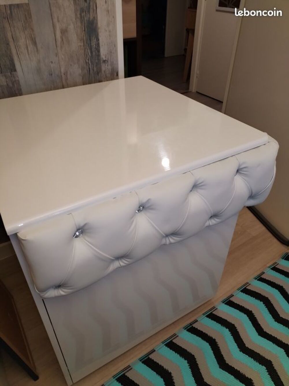 Salon oriental blanc matelasse 200 X 150 + COFFRE Meubles