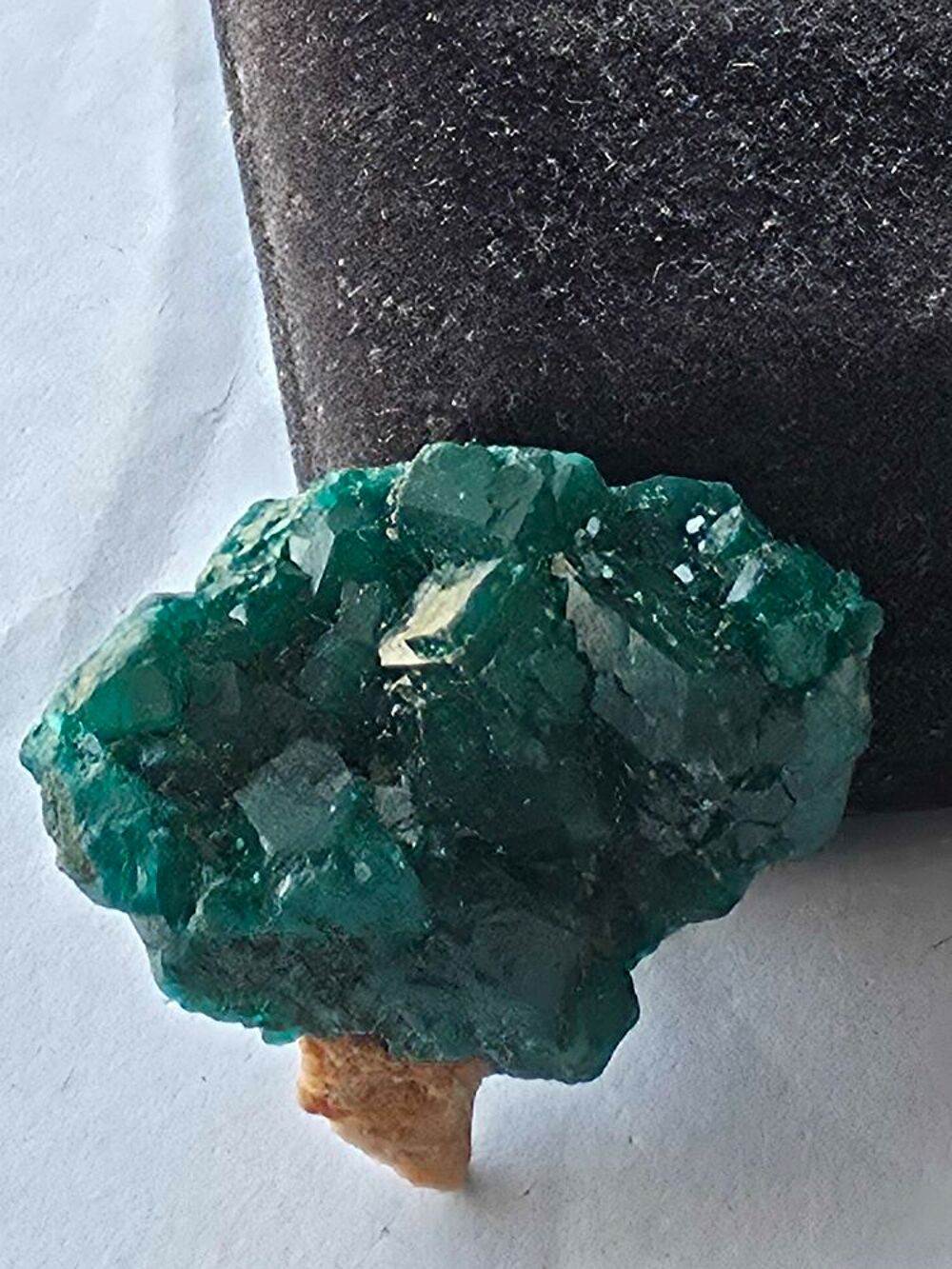 V&eacute;ritable Dioptase Verte sur gangue-Sp&eacute;cimen de 15g du Congo 