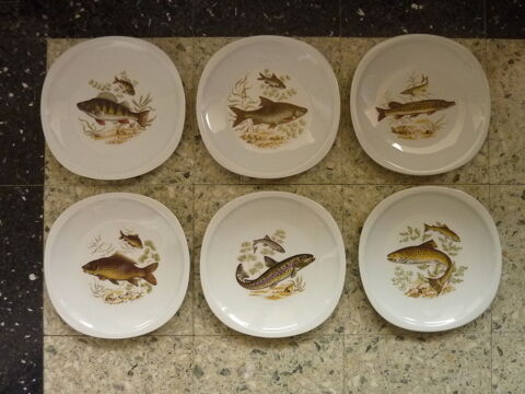 6 assiettes à poisson en porcelaine de Sologne 35 Tassin-la-Demi-Lune (69)