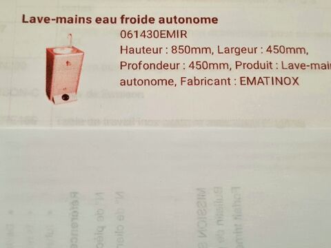 lave main eau froide autonome Mareuil-sur-Lay-Dissais (85)