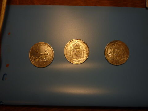 Monnaie ancienne 5 pesetas en argent 22 Wormhout (59)
