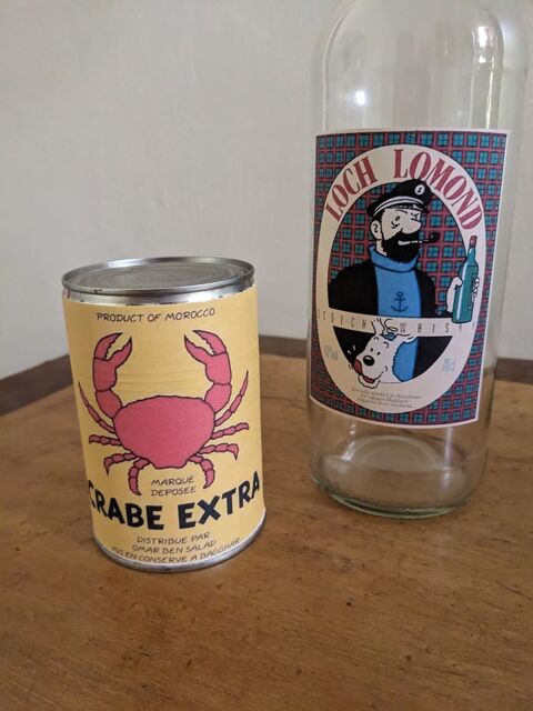 tintin et Milou bo�te de conserve ouverte + bouteille du cap 10 Marseille 13 (13)