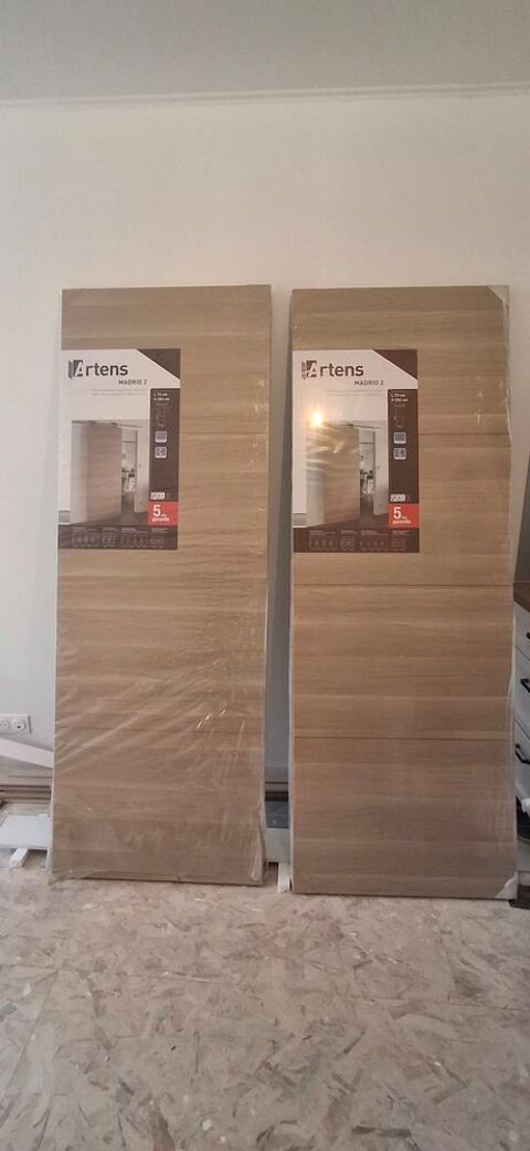 Lot de 2 portes à galandage Porte coulissante MDF Madrid 2, 140 Villiers (86)