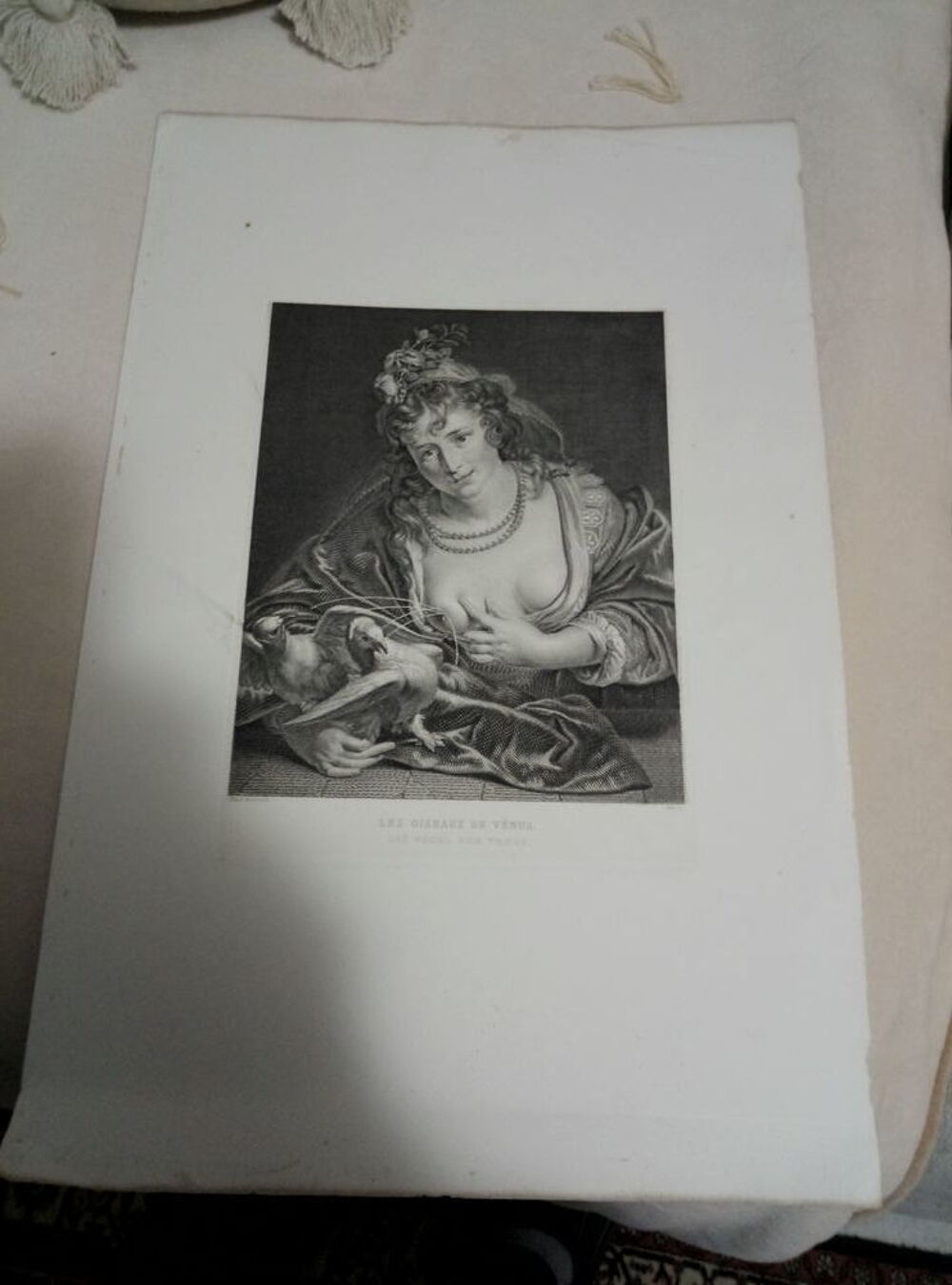 sublime gravure de grande calit&eacute; ancienne 19em 16,5 x 20,5 Décoration