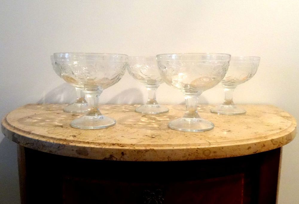 Coupe &agrave; glace ou fruits en verre &eacute;pais et solide, lot de 5 Cuisine